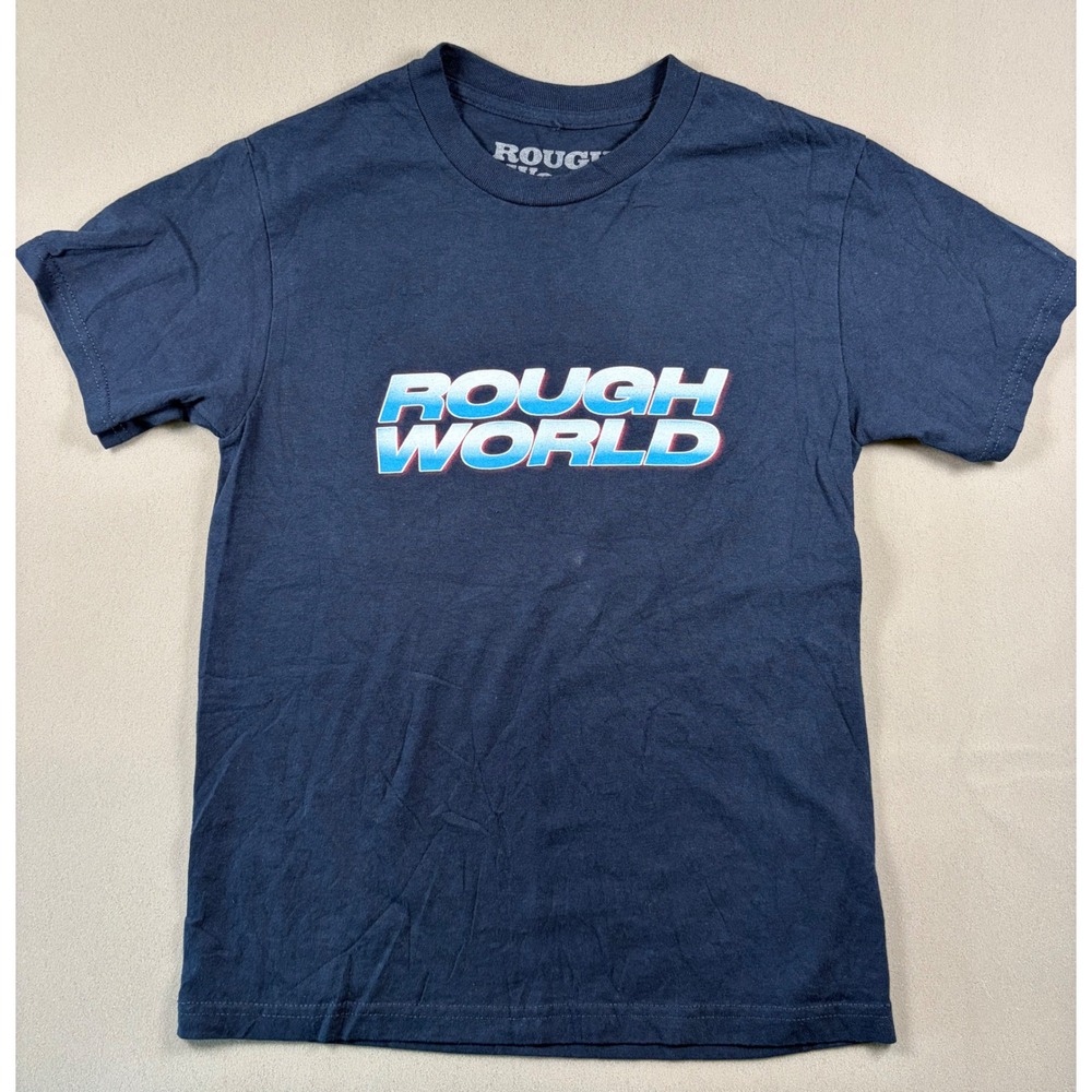 Rough World Collect Everything Navy Blue Graphic T-Shirt Mens Small Car Racing